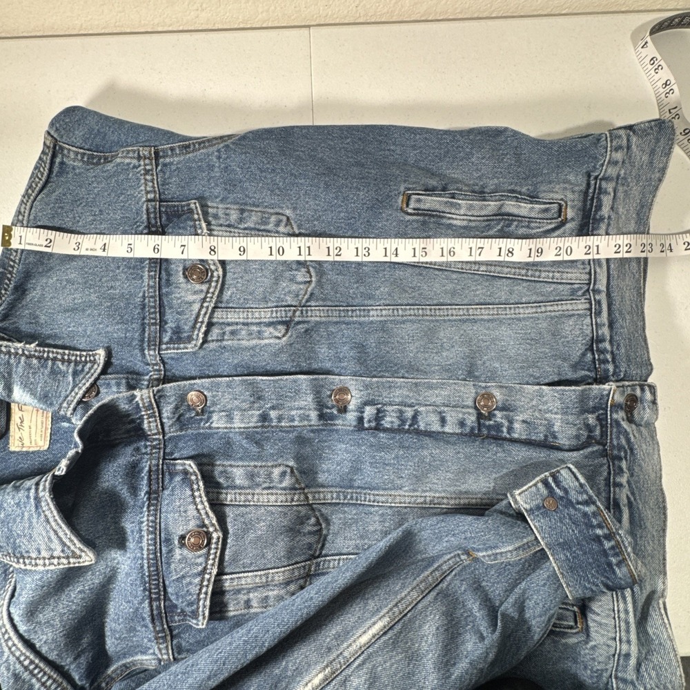 We The Free People Jolene Trucker Denim Jean Jacket Small Oversized BOHO Cowgirl - Picture 16 of 16